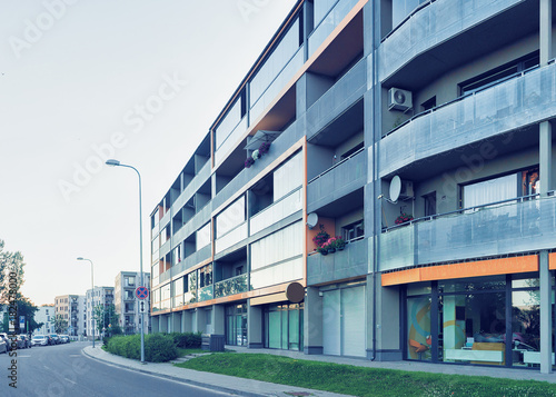 Block of apartment residential buildings
