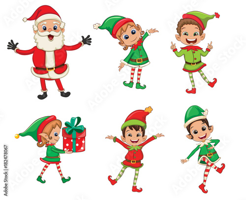 Santa Claus and Christmas elves