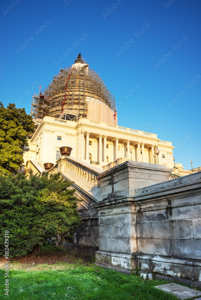 Reconstruction works at United States Capitol US