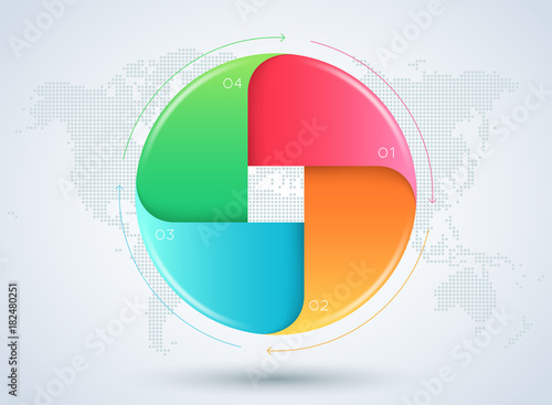 Infographic 3d 4 Stage Business Workflow Diagram