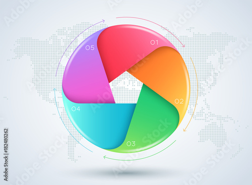 Infographic 3d 5 Stage Business Workflow Diagram