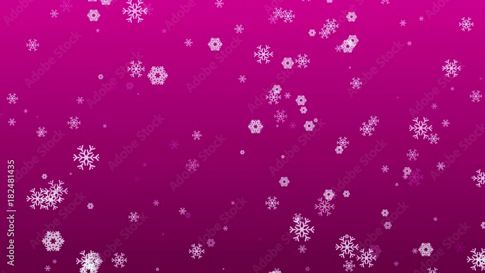 Animated snowflakes falling on magenta background Animated snowflakes falling on magenta background