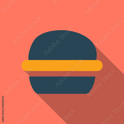 hamburger icon in flat style with long shadow