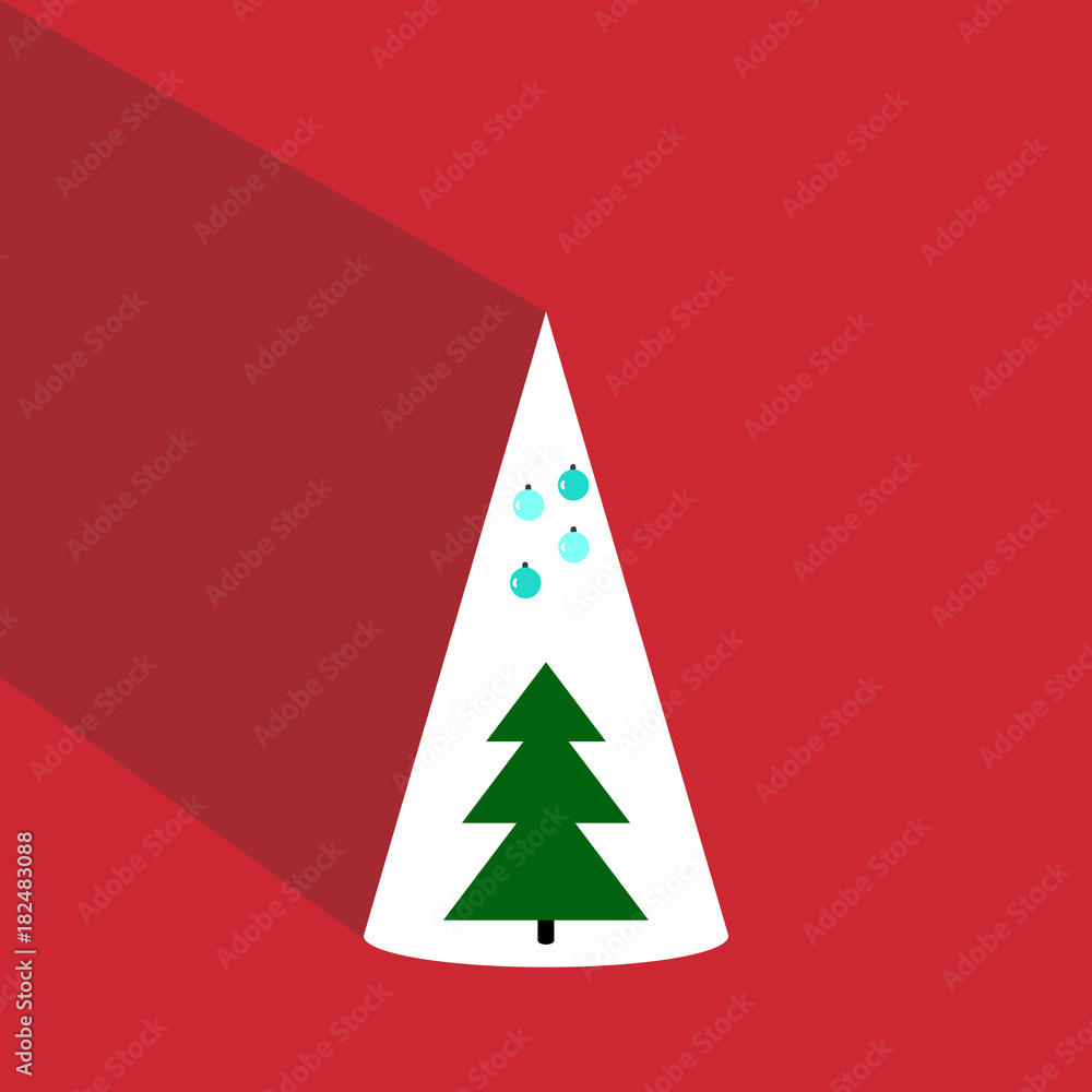 Obraz premium vector illustration of decorated Christmas tree with star
