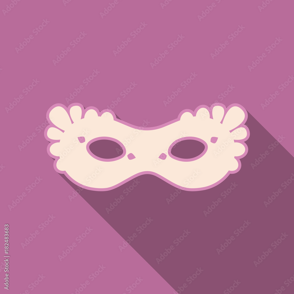 Carnival, masquerade, party and festive accessories. Mask in the form of a silhouette of the face, with decorative patterns and ornaments. Masquerade colorful masks.
