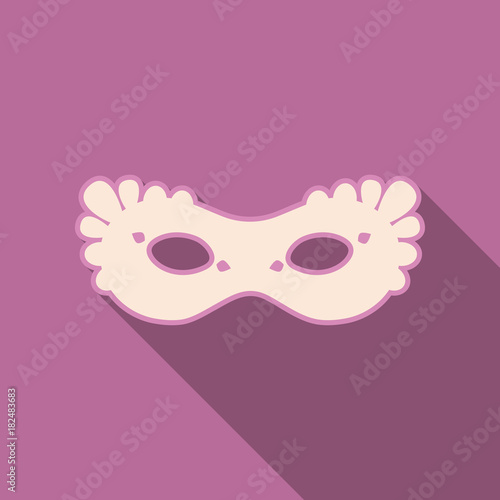 Carnival, masquerade, party and festive accessories. Mask in the form of a silhouette of the face, with decorative patterns and ornaments. Masquerade colorful masks.