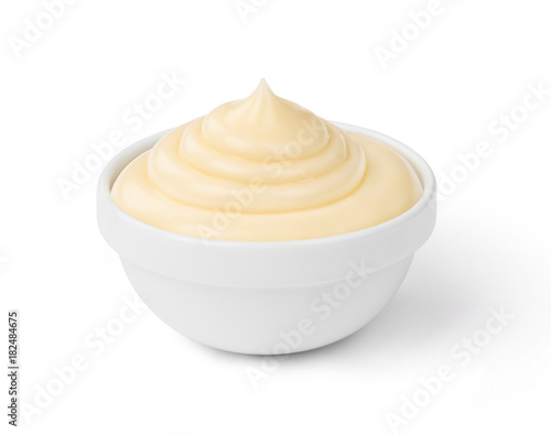 mayonnaise sauce in the bowl