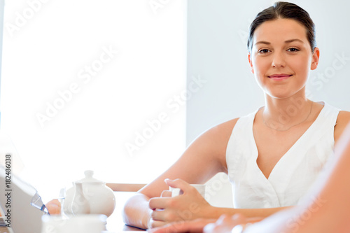 Beautiful woman portrait indoors photo