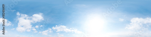 Canvas Print 360 degree sky panorama clear blue sky with cloud