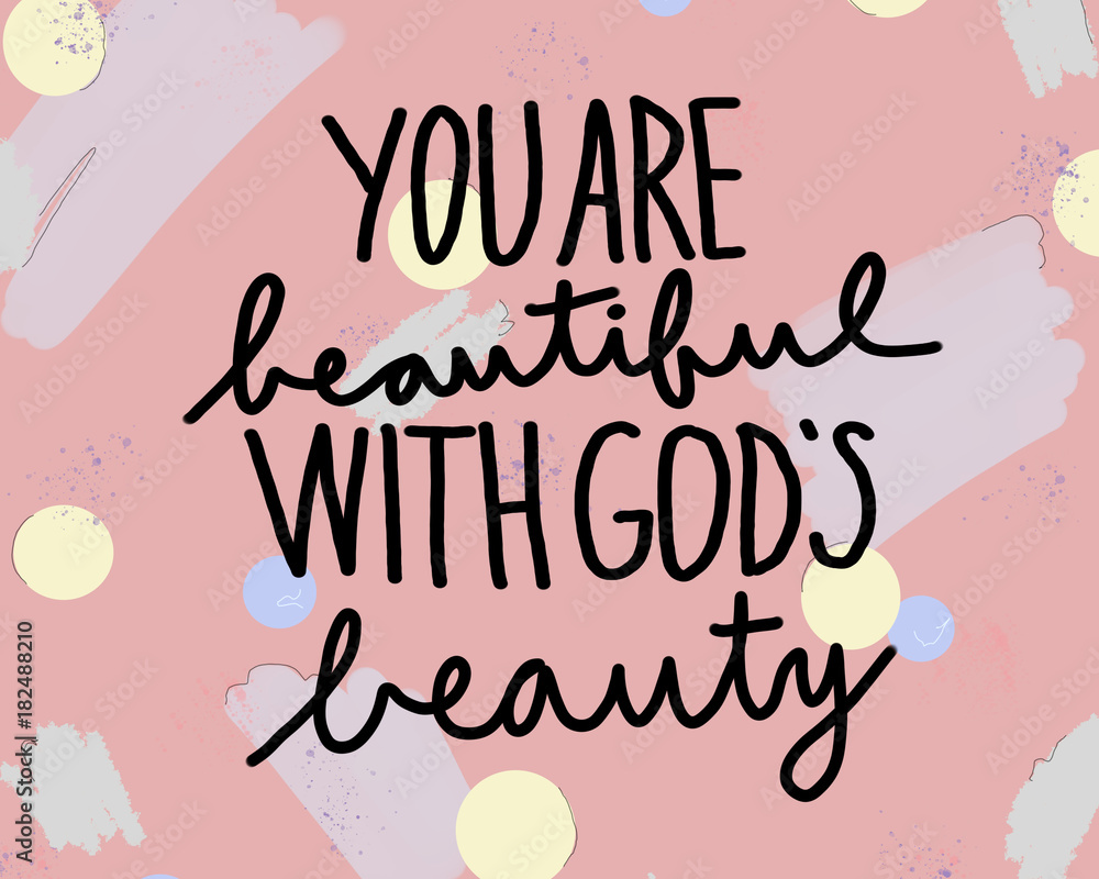 You are beautiful with God's beauty 80s style graphic You are beautiful with God's beauty 80s style graphic