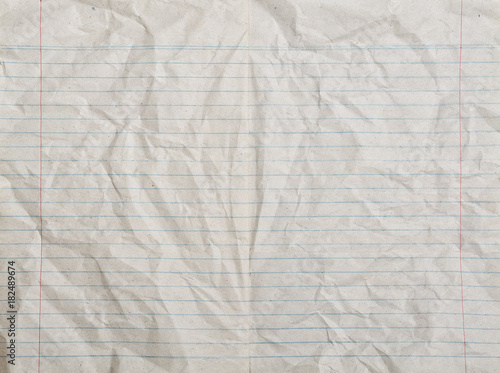 фотографія Rumpled vintage lined paper or notebook paper