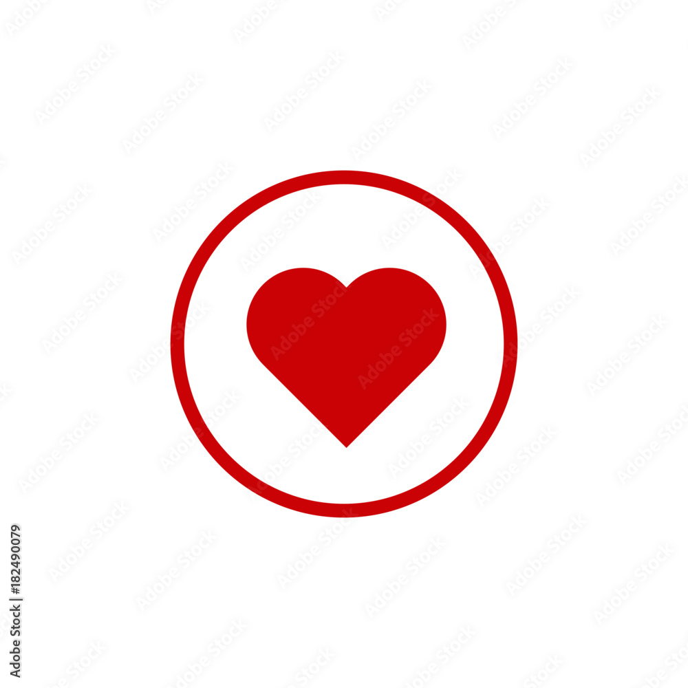 Heart icon, love symbol, isolated vector