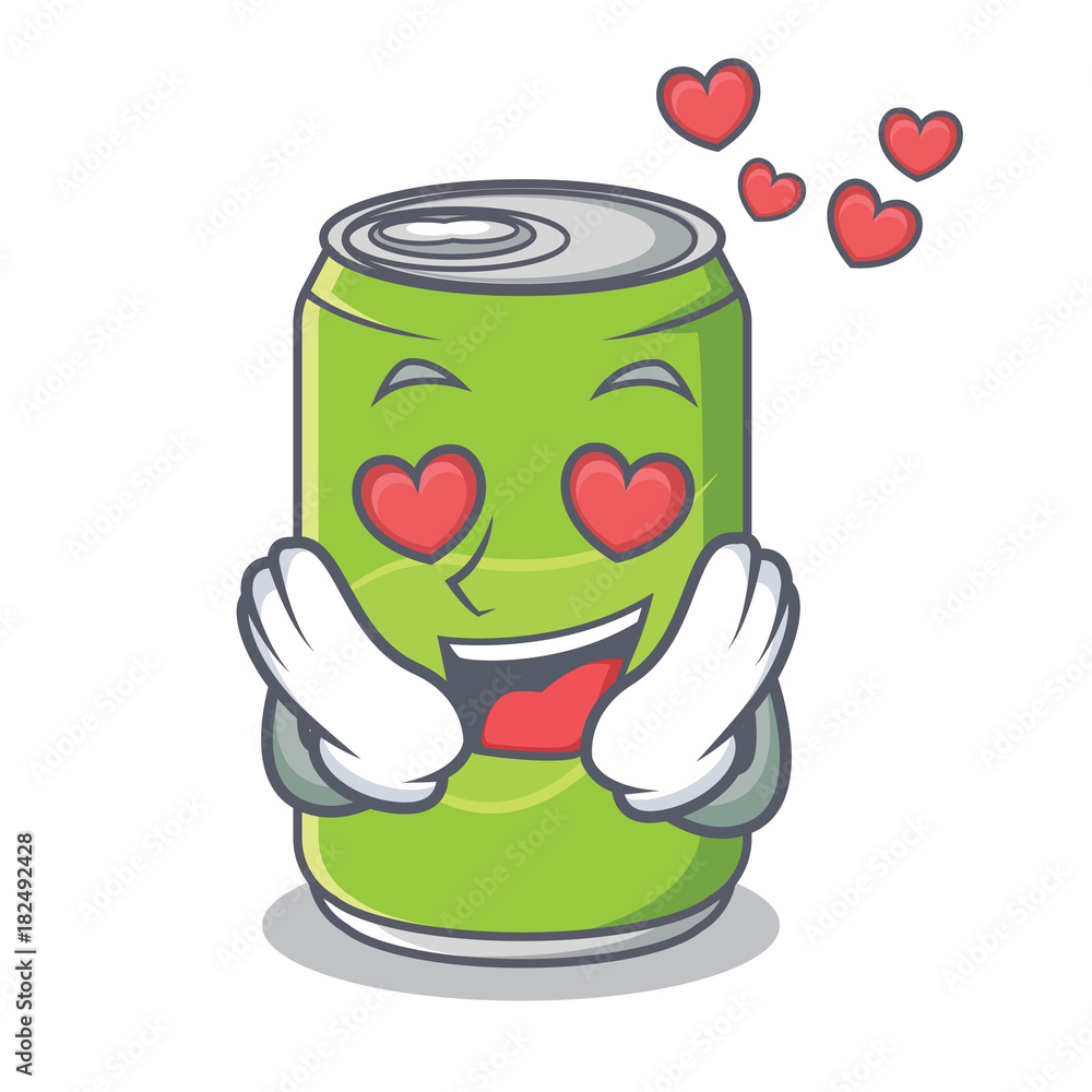 In love soft drink character cartoon Stock Vector