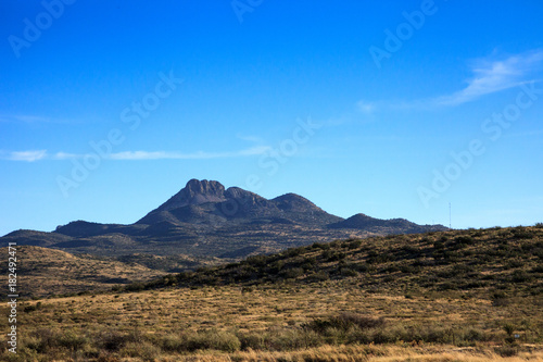 Sierra Blanca and Davis Mountains visible from Fort Stockton, Texas photo