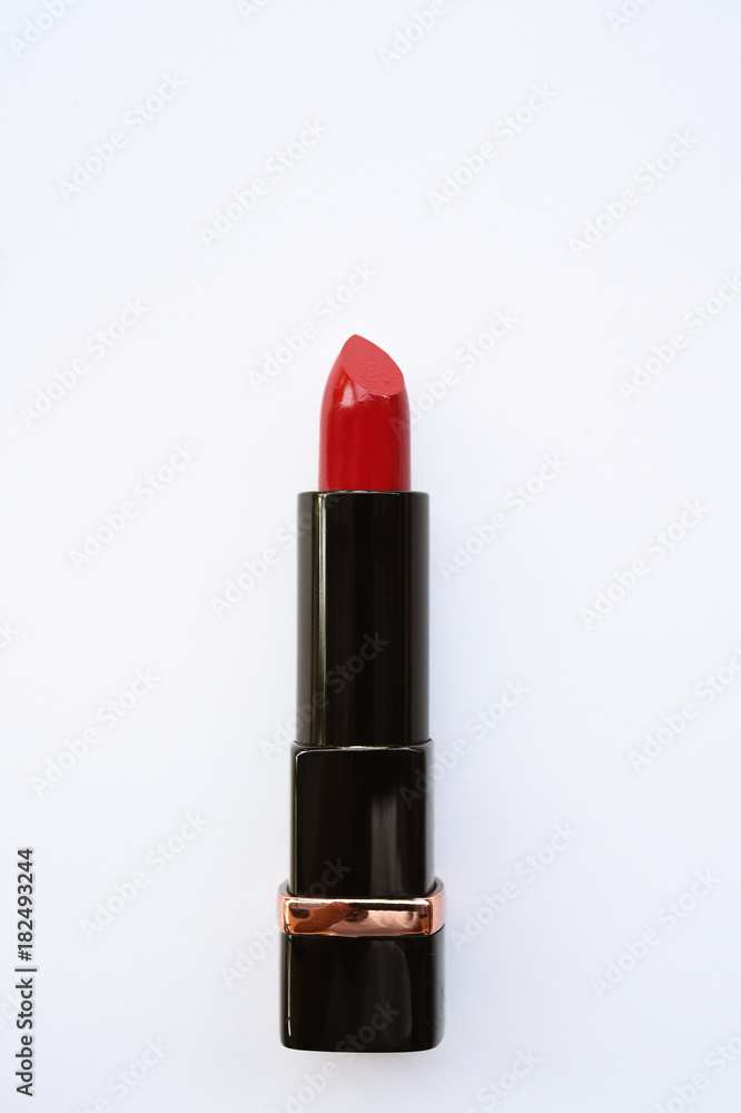 close up of color lipsticks isolated on white background close up of color lipsticks isolated on white background