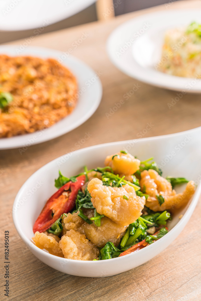 Fried fish with celery Fried fish with celery
