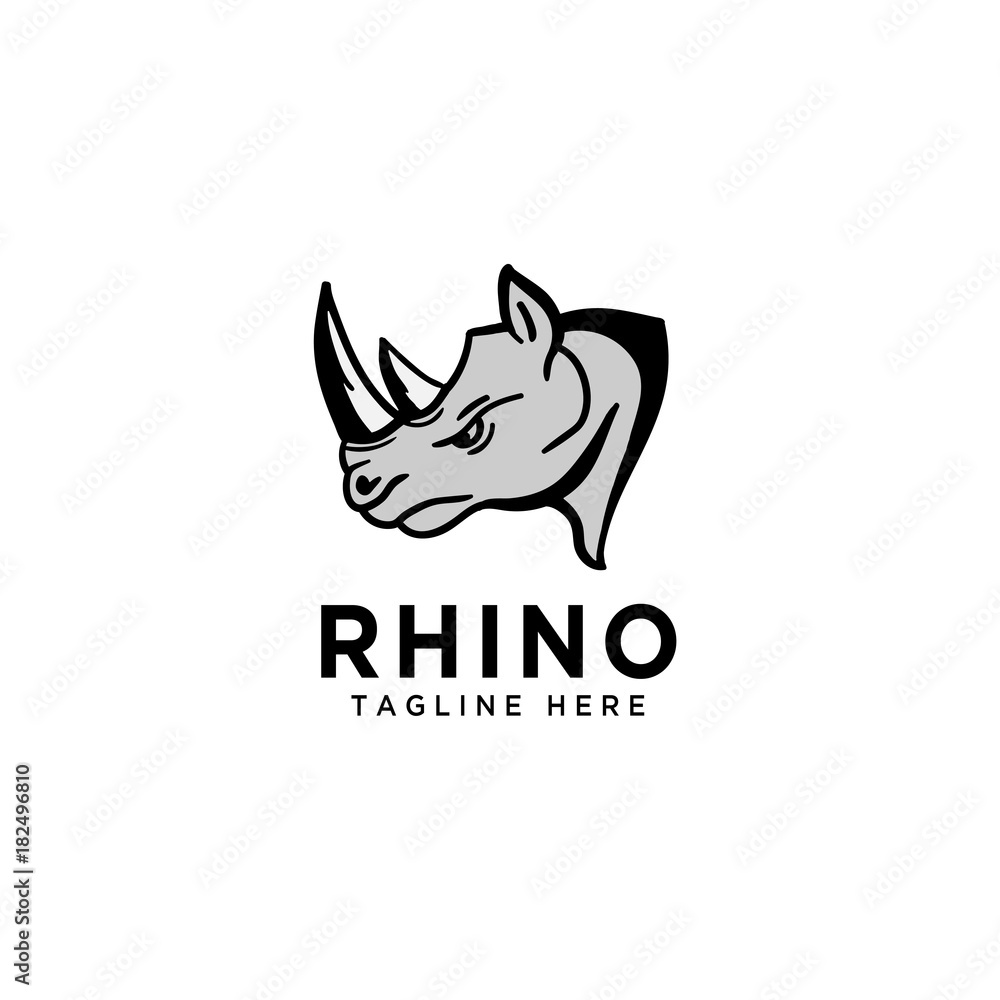 Head anger rhino logo