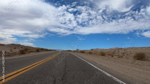 Anza Borrego desert highway driving car mount time lapse on route S22 in Southern, California. photo