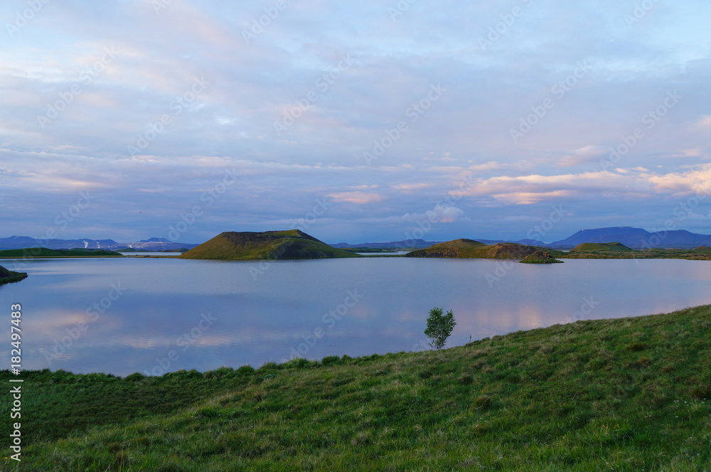 Beautiful landscape  at Myvatn Lake in Iceland.