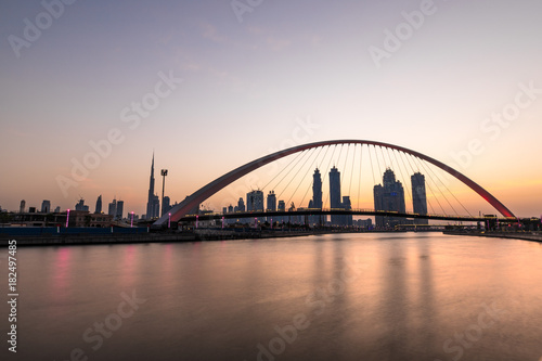 Dubai Downtown skyline at sunrise. Dubai, UAE.