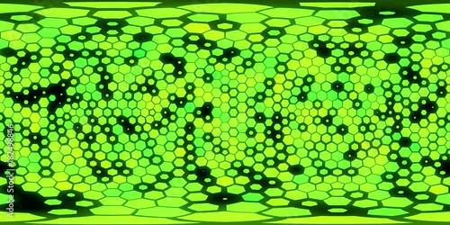360 degree seamless hexagons view for VR. yellow hexagons with alpha.