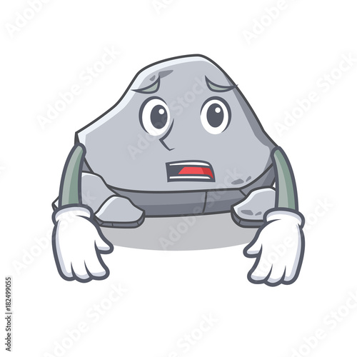 Afraid stone character cartoon style