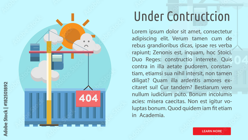Naklejka premium Under Constructcion Conceptual Banner