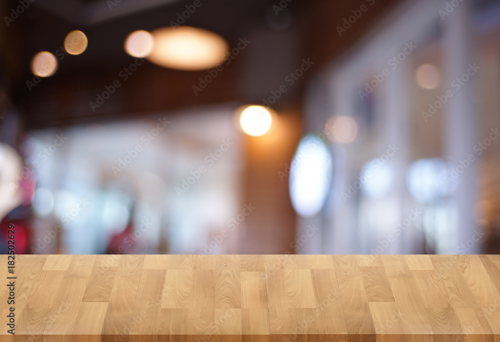 can used for display  your products on Empty  wooden table blurred background selective focus