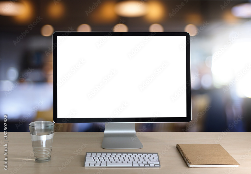 Laptop with blank screen on table. Workspace background new project on  laptop computer with blank copy space screen for your advertising text  message Stock Photo | Adobe Stock