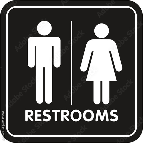 Restroom Sign rounded corners photo