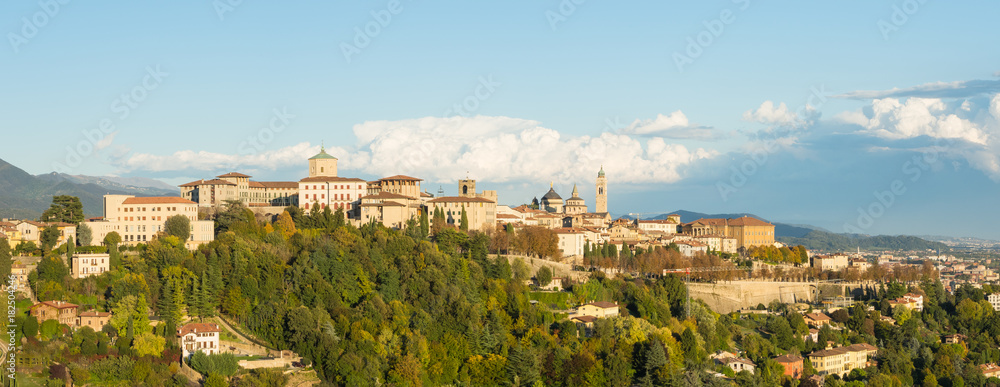 Bergamo. One of the beautiful city in Italy. Lombardia. Landscape on the old city from the hills