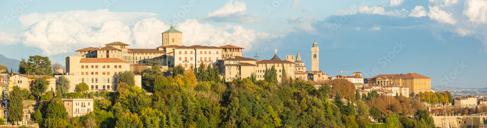 Bergamo. One of the beautiful city in Italy. Lombardia. Landscape on the old city from the hills