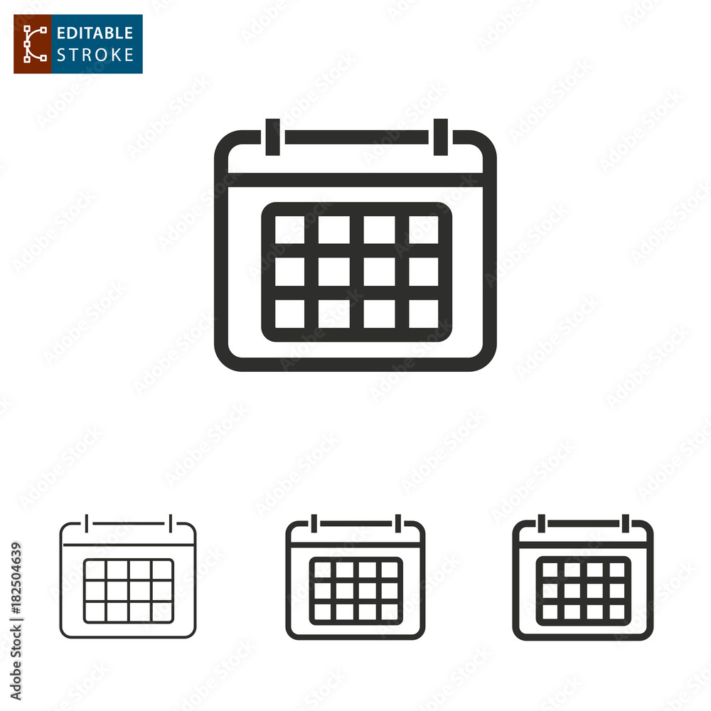 Calendar - outline vector icon. Editable stroke. Calendar - outline vector icon. Editable stroke.