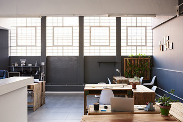 Interior of a design studio with no staff members