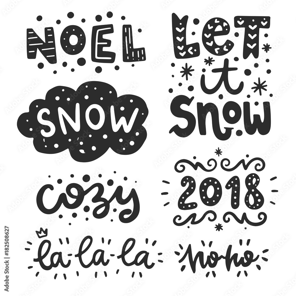 Obraz premium Christmas vector lettering