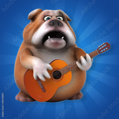 Fun bulldog - 3D Illustration