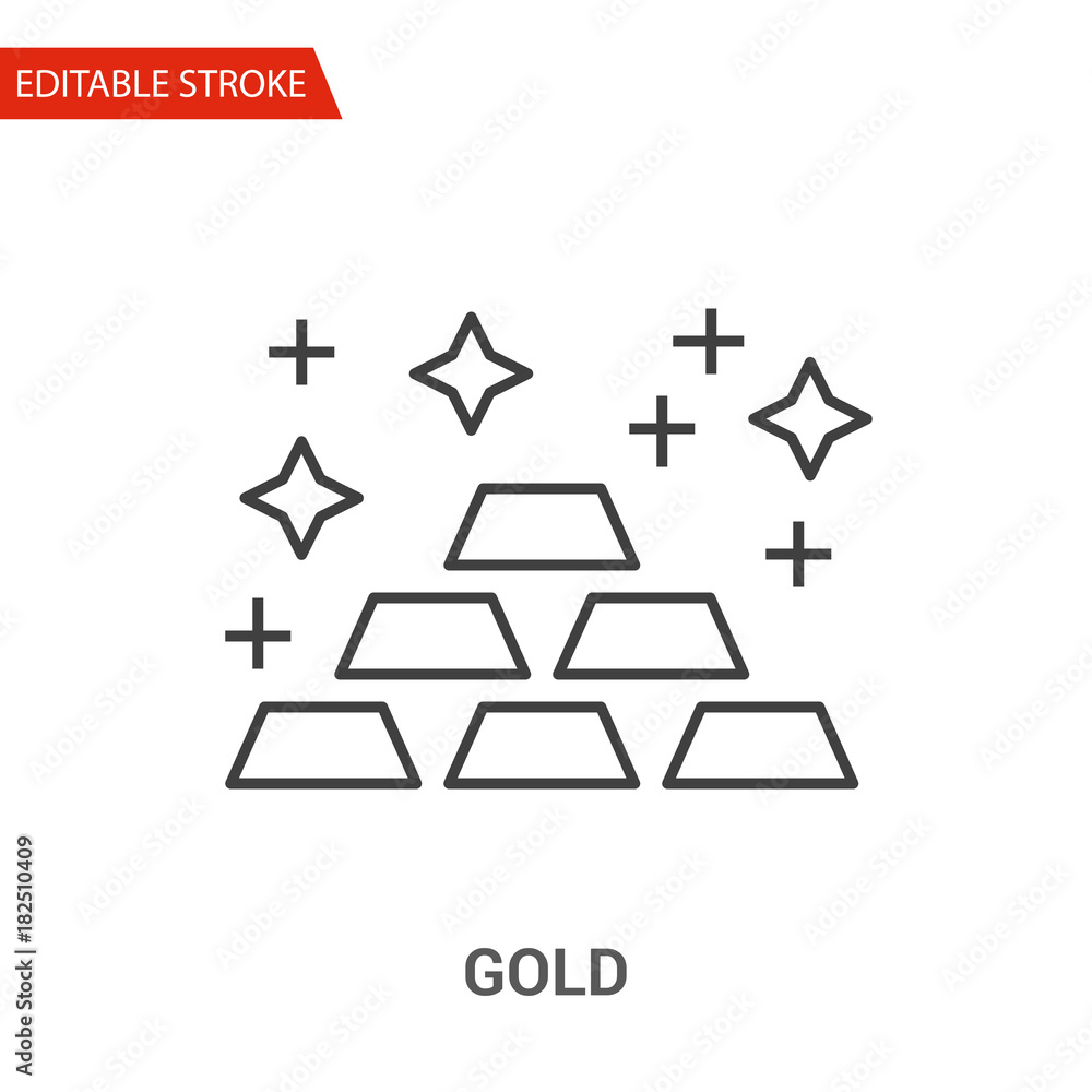 Gold Icon. Thin Line Vector Illustration Gold Icon. Thin Line Vector Illustration