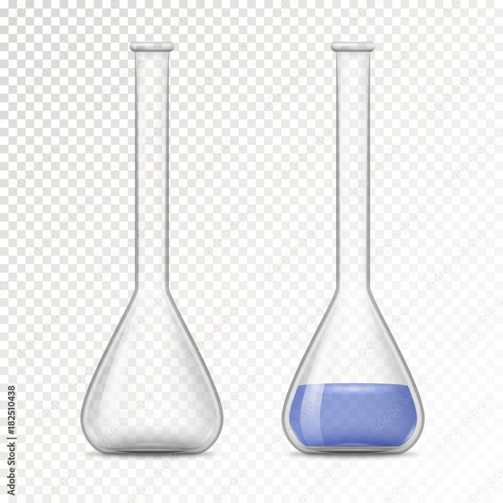 Empty and Filled flask for chemical lab Empty and Filled flask for chemical lab