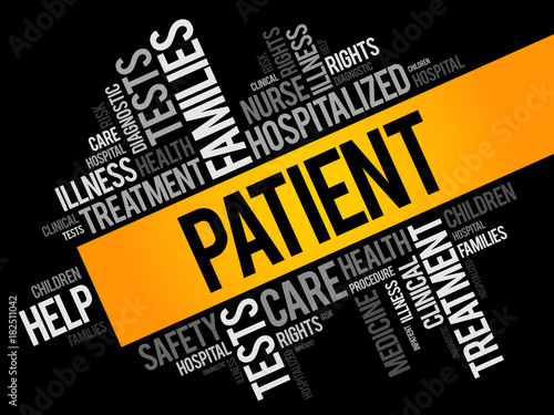 Patient word cloud collage, health concept background