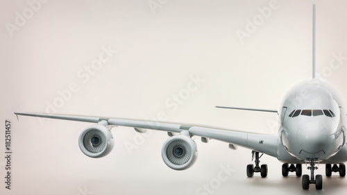 Front of plane. 3d rendering and illustration.
