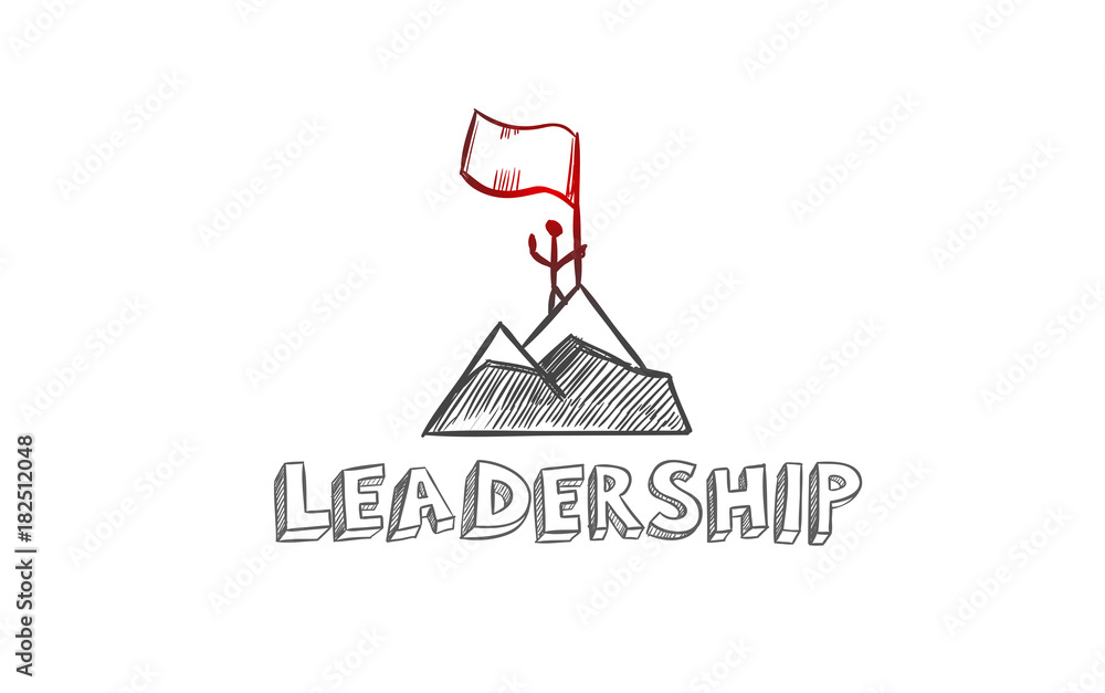 Leadership vector hand drawn Infographic concept. Business strategy, financial managament and office illustration Leadership vector hand drawn Infographic concept. Business strategy, financial managament and office illustration