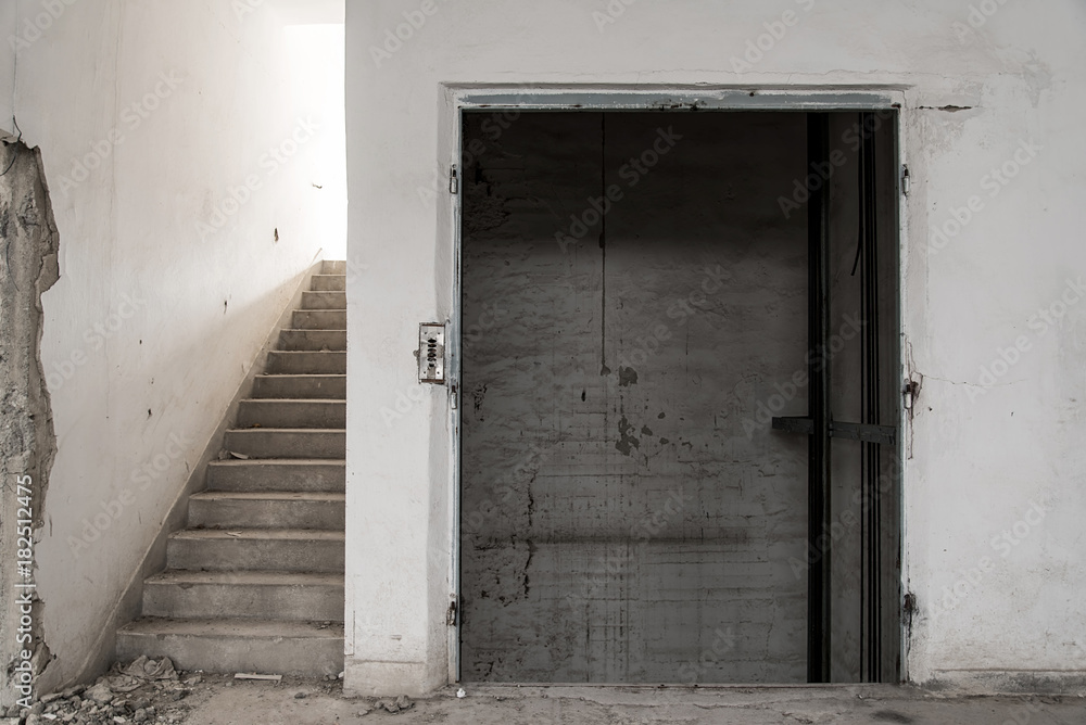 Old abandoned doors of elevator Old abandoned doors of elevator