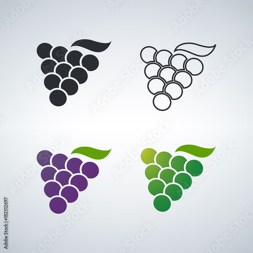 Grapes dofferent color icon...