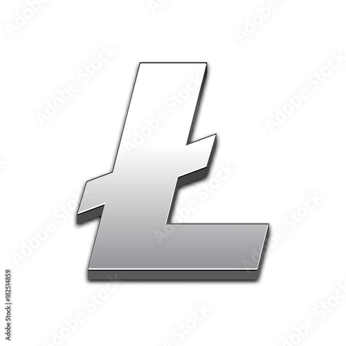 Litecoin isolated web vector icon. Litecoin trendy 3d style vector icon. Raised symbol illustration. Litecoin symbol vector icon for your web site design, internet, graphic interface, business.