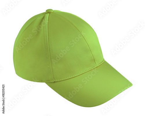 Green chartreuse cap isolated on white