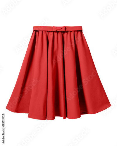 Photo Red elegant skirt with ribbon bow isolated on white