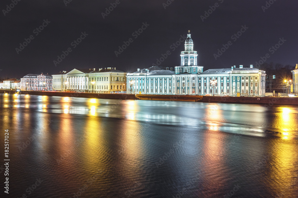 City landscape with the Neva River,