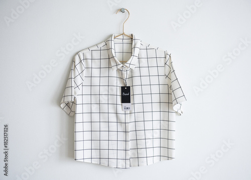 Minimal shirt design with price tag