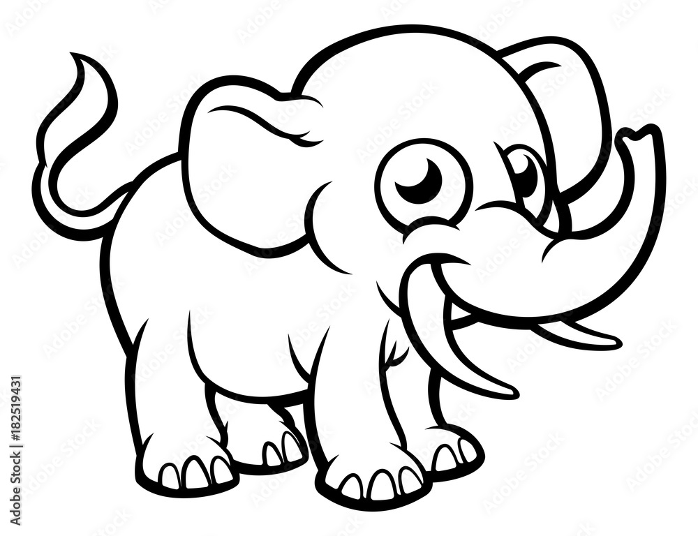 Obraz premium Cartoon Elephant Character