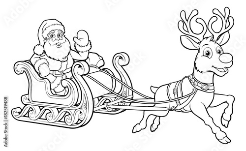 Santa Claus Christmas Fling Sleigh Sled Reindee